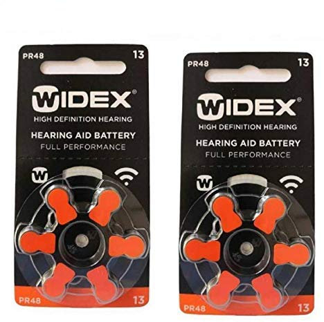Widex hearing aid battery Size 13 (PR48) (2 Packets = 12 batteries)