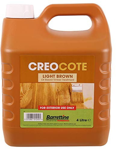 Barrettine 4L Creocote Brown Wood Treatment Timber Stain Preserver Creosote Substitute (Light)