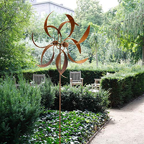 Windrad verrostet Propeller Karussellpropeller Metall Eisen Rost Deko 210cm hoch 60cm Durchmesser