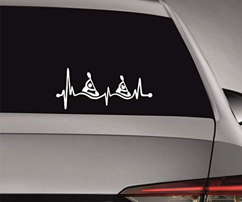 myrockshirt Herzschlag Heartbeat Kanu Kanufahren paddeln Liebe Love ca.20cm Aufkleber Sticker Autoaufkleber Wandtattoo