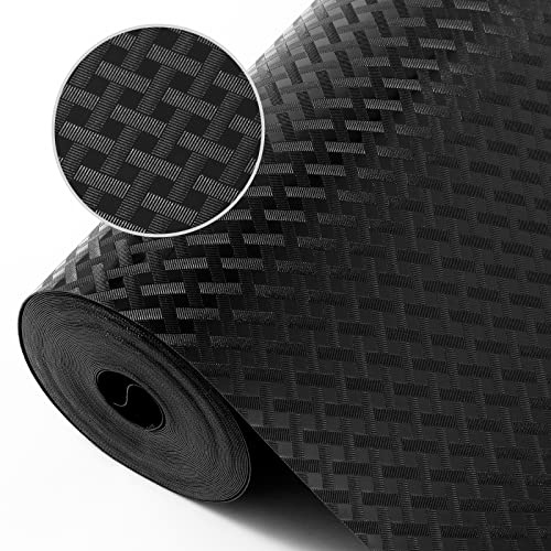 Kitchen Shelf Liner Non Slip,Cupboard Drawer Fridge Mat Black 11.8× 59 | Non Adhesive, Non Slip,Use as Kitchen Shelf Drawer Cupboard EVA Liner Refrigerator Mat,Washable, Waterproof, Easy to Cut