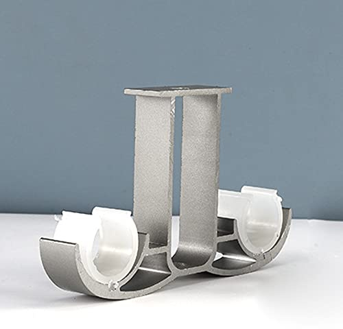 Soportes de Barra de Cortina Doble 4 Piezas Soportes de Montaje en Techo de Aleación de Aluminio con Tornillos de Fijación para el Hogar Dormitorio Armario Oficina (Gris Avanzado)
