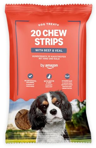 by Amazon - Leckerlis für Hunde - 20 Streifen Rindfleisch, 200 g