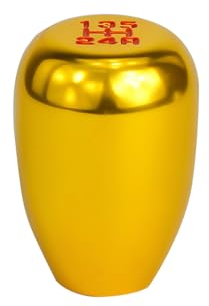 JNNJ Perilla De Cambio De Marchas, Palanca De Cambios Manual Con 3 Adaptadores, Adaptador Universal Pomo Cambio Engranaje Aleación Aluminio, Palanca Cambios Manual 5 Velocidades Para Coche(Oro)