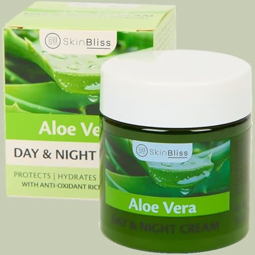 Aloe Vera Skin Bliss Tag- und Nachtcreme, 110 ml, 2-in-1-Creme, Schönheit & Wohlbefinden, für alle Hauttypen, beruhigend, feuchtigkeitsspendend, erfrischend, kühlend, mit Vitaminen behandelt.