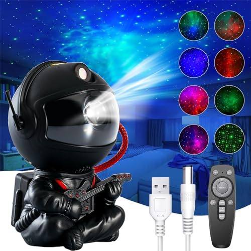 FEXPDL Astronaut Galaxy Projector Star Projector, Starry Sky Night Light for Bedroom, LED Nebula Lights with Flexible Projection Angle, Holiday & Birthday Gifts Lovers((Black)), ZL122