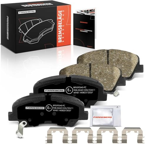 Frankberg Brake Pad Set incl. 4x Pads Front Compatible with i20 Coupe GB i20 GB IB Rio III UB i20 BC3 BI3 Rio IV FB SC YB Replace# 581011VA00