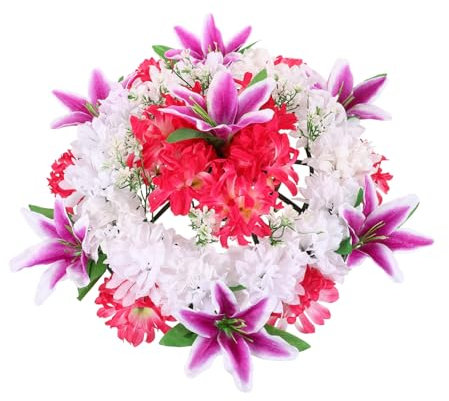 Ciieeo Couronne De Fleurs Funéraire Artificielle Violette Guirlande, Décoration De Cimetière Solide, Couronne De Sacrifice pour Tombe, Usage Funéraire
