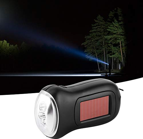 Linterna de Camping con Manivela, Linterna Dinamo, Linterna Solar, Linterna Recargable con Energía Solar, Antorcha Dinamo de Emergencia LED Portátil, Luz LED para Acampar, Kit de