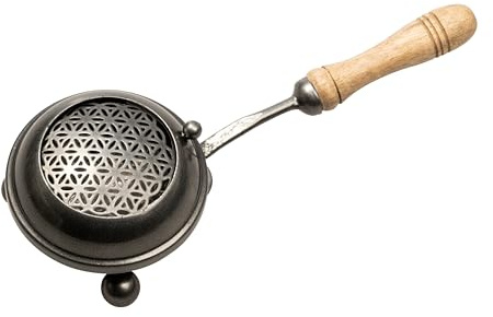 NKlaus Räucherpfanne zum Räuchern Eisen, Ø 8cm; 8cm; 8 cm; 7,5 cm, 1 Stück | für Räuchern; räucherpfanne mit griff; B07ZY614P6