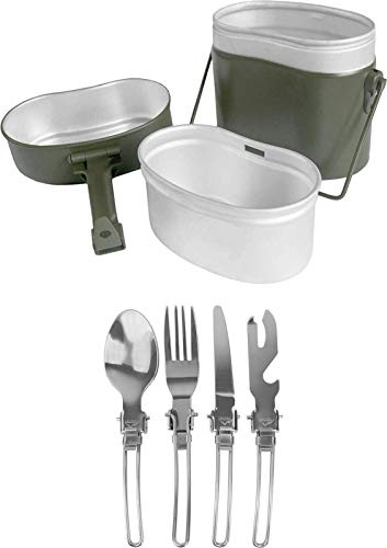Bundeswehr Essgeschirrset Bund Essbesteck + BW Aluminium Kochgeschirr