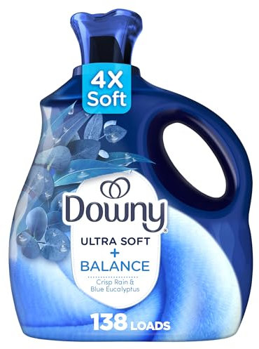 Downy Ultra Soft Fabric Softener Liquid, Balance, Crisp Rain and Blue Eucalyptus, 93 fl oz, 138 Loads