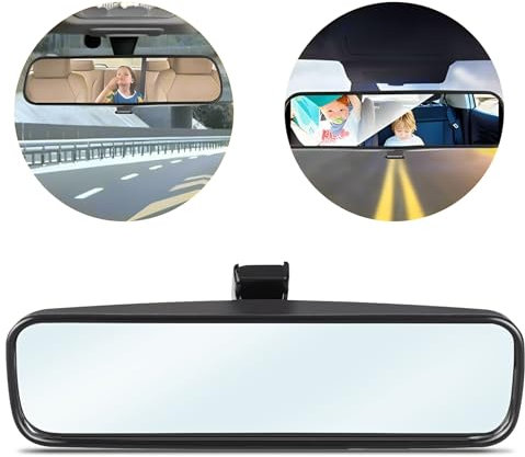 WODHMIEY Specchietto Retrovisore Interno, 814842 Specchietto Auto Regolabile Rimovibile,Specchietto Retrovisore Interno Antiriflesso Girevole Adatto per 107/206/106,Adatto per C1