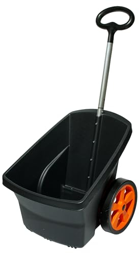 ScarMaxx - Carriola 2 ruote - Carrello da giardino in plastica - Carrello da giardino per il trasporto - Carrello da giardino per foglie, rifiuti - Portata fino a 50 kg, capacità 67 L - Nero