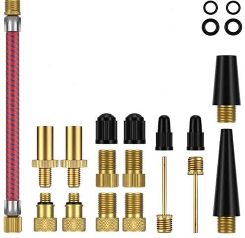 GXGM Fahrradventil Adapter Set,Alle Ventiladapter Fahrrad, Autoventil Adapter und französisches Ventil Adapter mit Sortierbox,für Luftpumpe und Kompressor und Fahrradpumpe