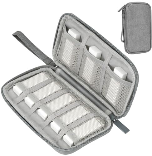 BESPOTCL USB Tasche, Aufbewahrungstasche für USB Sticks Electronic Accessories Storage Bag für Sticks Organizer mit 11 Steckplätze kompatibel mit SanDisk, SamData, SD Card, Kabel, Grey