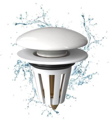 TenaLucy Keramik Ablaufventil,Weiß Waschbeckenstöpsel Pop Up Waschbeckenstöpsel Universelle Abflussstopfen Waschbecken Stöpsel Waschbecken,Geeignet für Badewanne Küchenspüle Abflusssieb