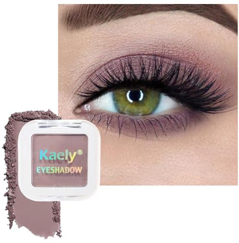 Kaely Taupe Single Eyeshadow Makeup, Blendable Neutral Powder Eye Shadow for Older Women, Lavender Plum Purple Mauve Matte Eyeshadow Palette for Green Eyes Pigmented Waterproof, sombras para ojos, 05