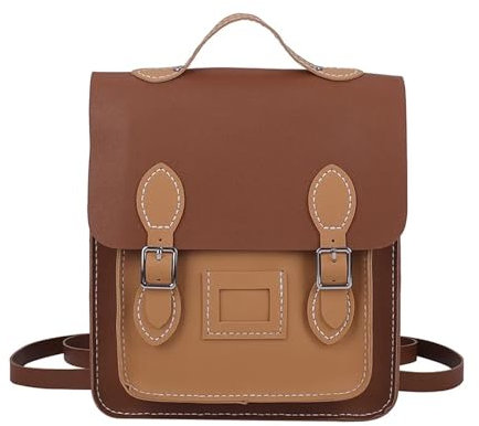 DIY-Ledertaschen-Bausatz Handgefertigtes Vintage-Taschen-Set, College-Rucksack, Handnähen, Nähen, DIY-Material, gewebte Tasche, große Pu-Leder-Kapazitätstasche Herstellungsset Handgefertigte(Brown kha