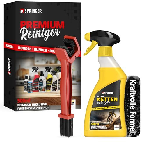 SPRINGER RX3100 Kettenreiniger 500 ml + Bürste | Made in Germany | Antriebsreiniger mit starker Reinigungskraft | Schutz vor Rost & Verschleiß | Fahrradketten-Spray