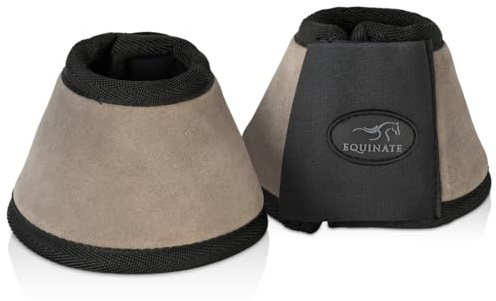 Equinate Hufglocken Fargo mit Wildleder überzogen S Grau - Robuste und stoßdämpfende Springglocken - Hufschutz für Training und Turniere - 2er Set