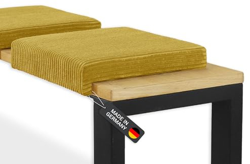 Lycce Bankauflage/Klemmkissen 1 Leiste, Cordstoff, Banktiefe ab 35cm Senf
