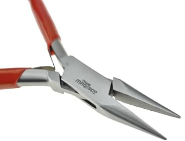 MAQNSCO Hair Extension Pliers Tool with Red Handle–Stainless Steel Micro Ring Beads Loop & Removal Tool for Nano & I-Tip Extensions–Professional Salon Use–Anti-Slip Grip