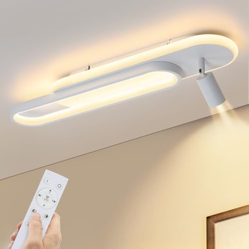Homefire LED Deckenlampe Küche 60cm - 46W Modern Küchenlampe Decke Stufenloses Dimmbar Deckenleuchte Weiß Strahler Spots Deckenstrahler für Wohnzimmer Schlafzimmer Büro