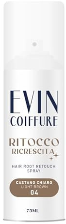 EVIN COIFFURE | Återväxande hårspray 04 ljusbrun, 75 ml, hårkorrigeringsspray, enkel applicering