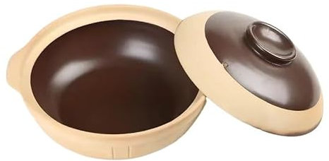 DUANSIYU Tegame Terracotta 500ML 750ML Vecchio Stile Cottura in Terracotta Casseruola Zuppa di Riso Porridge Pentola di Argilla Stewpan Pan Pentola in Ghisa con Coperchio(750ml)