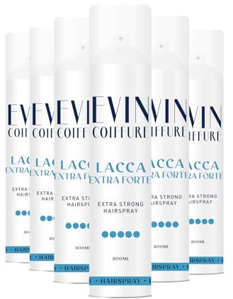 EVIN COIFFURE | Lacca per Capelli Extra Forte 6 x 300ml, Tenuta Extra Forte, Modella e Dona Luminosità ai Capelli