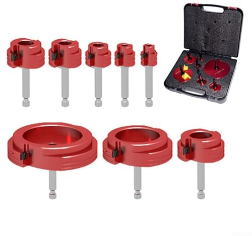 Zilimontt 8 Pcs PVC Reamer Kit Professional Pipe Fitting Removal Tool Set 1/2-4 Inch Hex Shank Aluminum Alloy Construction For CPVC ABS Plumbing Repair