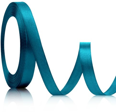 25 Meter Satinband Türkis10mm Schleifenband Türkis Satin Dekoband Türkisblau Geschenkbänder Stoffband Dekoband zum Verpacken, Basteln, Geburtstags, Hochzeitsdekoration