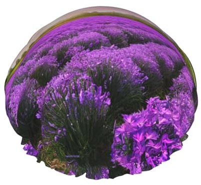 lavender fields -Print Extra Large Waterproof Shower Cap-Double Layer Protection For Long/Curly Hair - Reusable & Travel Friendly.