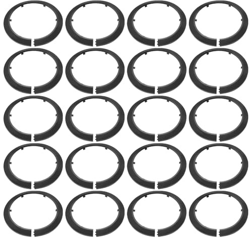sourcing map 20pcs Flange Pipe Cover Decoration 6.3 (160mm) Plastic Clip-on Wall Hole Cover Under Sink Pipe Radiator Escutcheon Collar for Bathroom Kitchen Toilet, Black