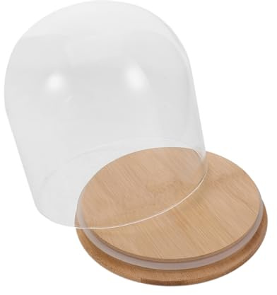FUTUREORYY Cloche de Vidrio con Base para Flores Campana Sellado para Exhibición y Protección de Figuras Postres y Manualidades