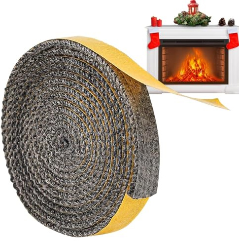 Cinta Selladora De 3/4 Pulgadas - Junta De Fibra De Vidrio Para Altas Temperaturas Para Y Chimeneas De Leña | Cinta Selladora De Negro Resistente Al Calor Con Adhesivo Seco