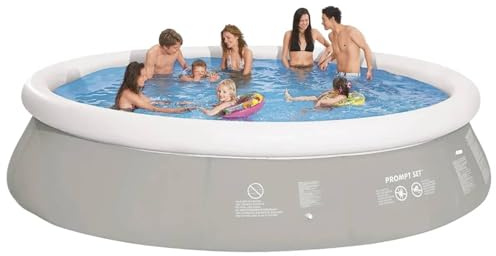 Gecheer Piscina gonfiabile rotonda, grigia 450x122 cm, per giardino