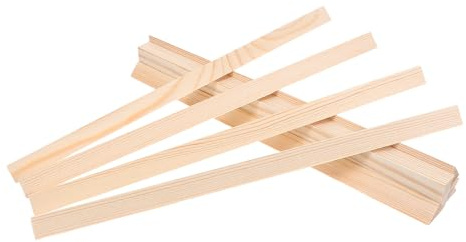 Healifty 10Pcs Unfinished Wooden Trim Molding Isosceles Triangle Wood Strips 15Mm Edge 30Cm Length DIY Craft Dowels for Window Frame Shelf Decoration
