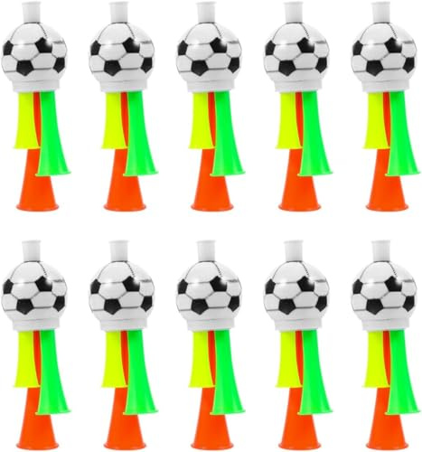 YSZquildore 10 Pack Multi-Color Set Vuvuzela Stadium Horn, Super Loud Noise Maker for Football Games, Lightweight Durable Blow Horn for Sporting Events, Carnival, Party & Graduation Supplies