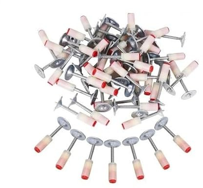 Set di 100 pz Chiodi per Pistola Sparachiodi Manuale - Lunghezza 27mm x 3mm Rondella 16mm Applicazione Cemento Acciaio Legno