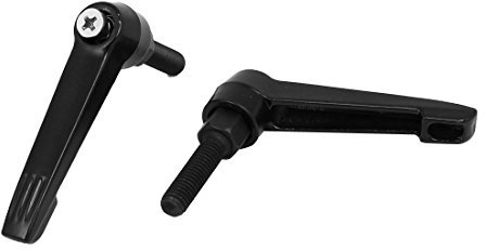 sourcing map 2Stk M8x30mm Gewinde L Form erstellbar Befestigungsgriff Klemmhebel schwarz de