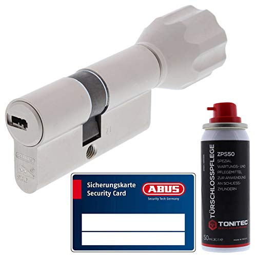 ToniTec Set aus ABUS Schließzylinder Türzylinder als Knaufzylinder ECK660 GS gleichschließend inkl. 3 Schlüssel je Bestellung mit Sicherungskarte Größe 30 40Kmm + ToniTec Pflegespray