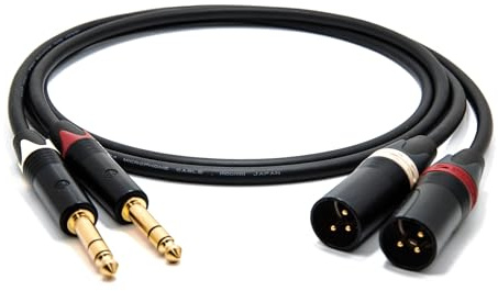 enoaudio Mogami 2534 Quad Stereo Paar (L,R) Audio Kabel Symmetrische | Neutrik Gold 6,3mm TRS klinke - XLR male | HiFi, 5.0 m