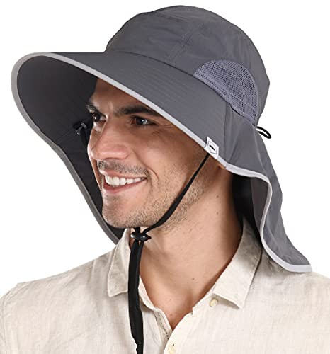 extérieur Boonie Chapeau de soleil pour homme et femme – Pêche Chapeau à large bord avec rabat pour coups de soleil de cou et protection – UV Seau Chapeau pour la randonnée, le Bateau, camping, plage