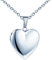 MicLee Damen Kette Foto Herz Medaillon Photo Bilder Amulett Silber Edelstahl Anhänger Halskette mit Geschenkbox Grußkarte, Super Geschenk für Paar Pärchen Mutter Tochter