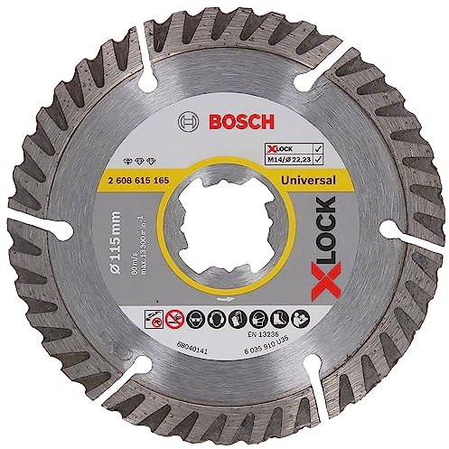Bosch Disco Diamantato Standard, Universale, X-LOCK, Diametro 115 mm, Diametro 22.23 mm, Larghezza di Taglio 2 mm, 115 mm
