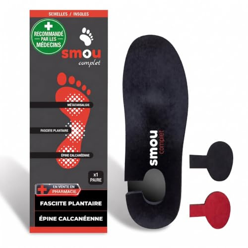 Ortopediska Skoinlägg SMOU Complet – Sulor för Plantar Fasciitis, Hålfotsstöd och Hallux Valgus – Handgjorda i Spanien – Fast Bas med Pelott – Herr och Dam, Arbetsskor och Vardagsskor