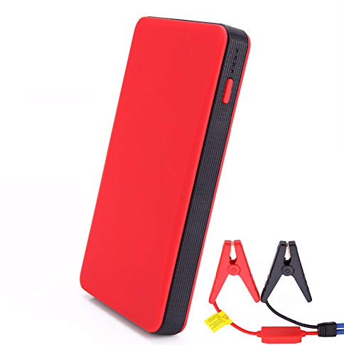 AKT Mini Slim Portatile 20000 mAh Avviatori Batteria dell'auto Accumulatore di Energia Booster Motore 12V Caricabatterie,Red