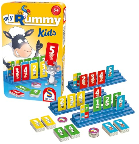 Schmidt Spiele 51439 MyRummy Kids, Bring Mich mit Spiel in der Metalldose